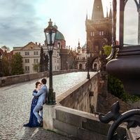 Wedding photo from Charles Bridge, Prague, Czech Republic