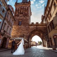 Wedding photo from Charles Bridge, Prague, Czech Republic