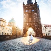 Wedding photo from Charles Bridge, Prague, Czech Republic