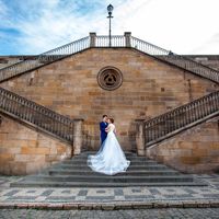 Wedding photo from Charles Bridge, Prague, Czech Republic