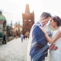 Wedding photo from Charles Bridge, Prague, Czech Republic