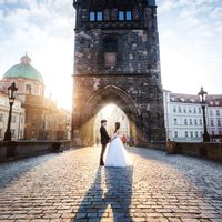 Wedding photo from Charles Bridge, Prague, Czech Republic