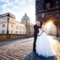 Wedding photo from Charles Bridge, Prague, Czech Republic