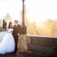 Wedding photo from Charles Bridge, Prague, Czech Republic